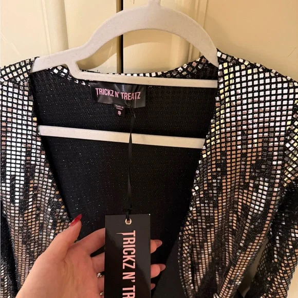 DollsKill SILVER DISCO FEVER COSTUME SET in Size S (with matching headscarf) - Picture 2 of 5